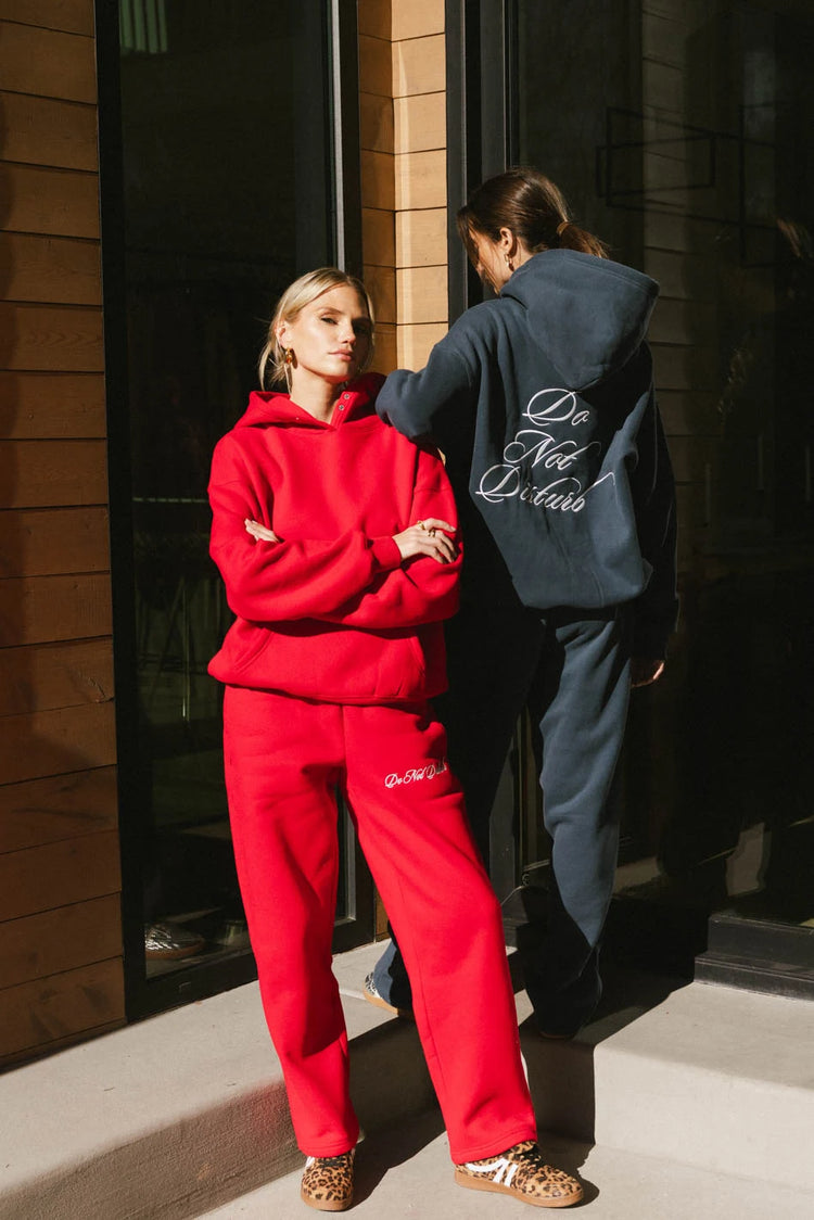 Long sleeves hoodie in red 