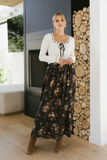 Maxi skirt in floral 