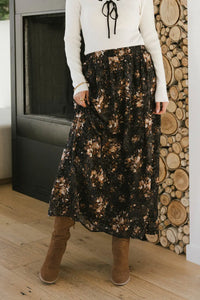 Woven skirt in floral 