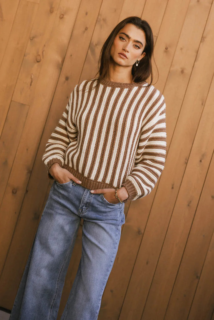 Long sleeves striped sweater 