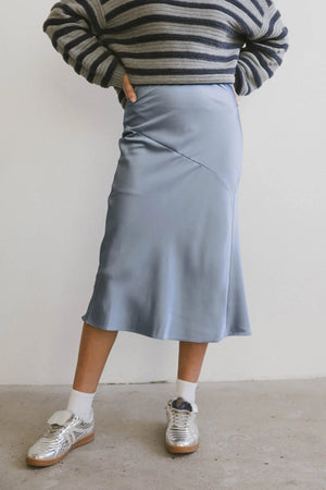 Zada Midi Skirt in Slate Blue - FINAL SALE