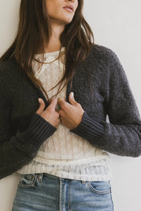 Cropped vest in charcoal 