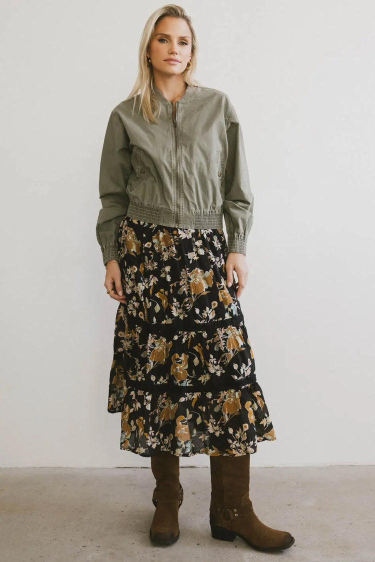 Floral midi skirt 