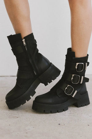 Steve Madden Roland Black Leather Boot