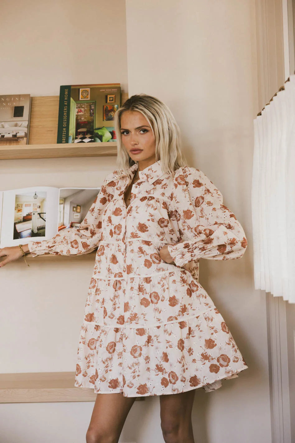 Parlor Floral Embroidered Mini Dress FINAL SALE