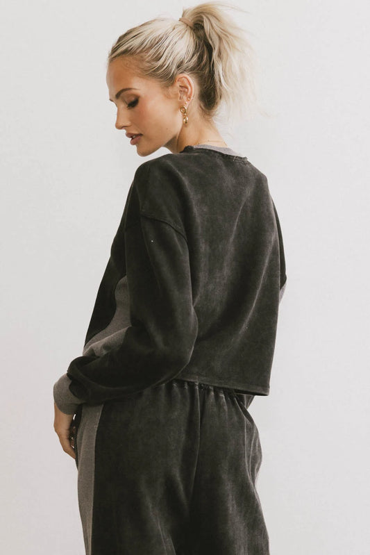 Long sleeves sweater in charcoal 