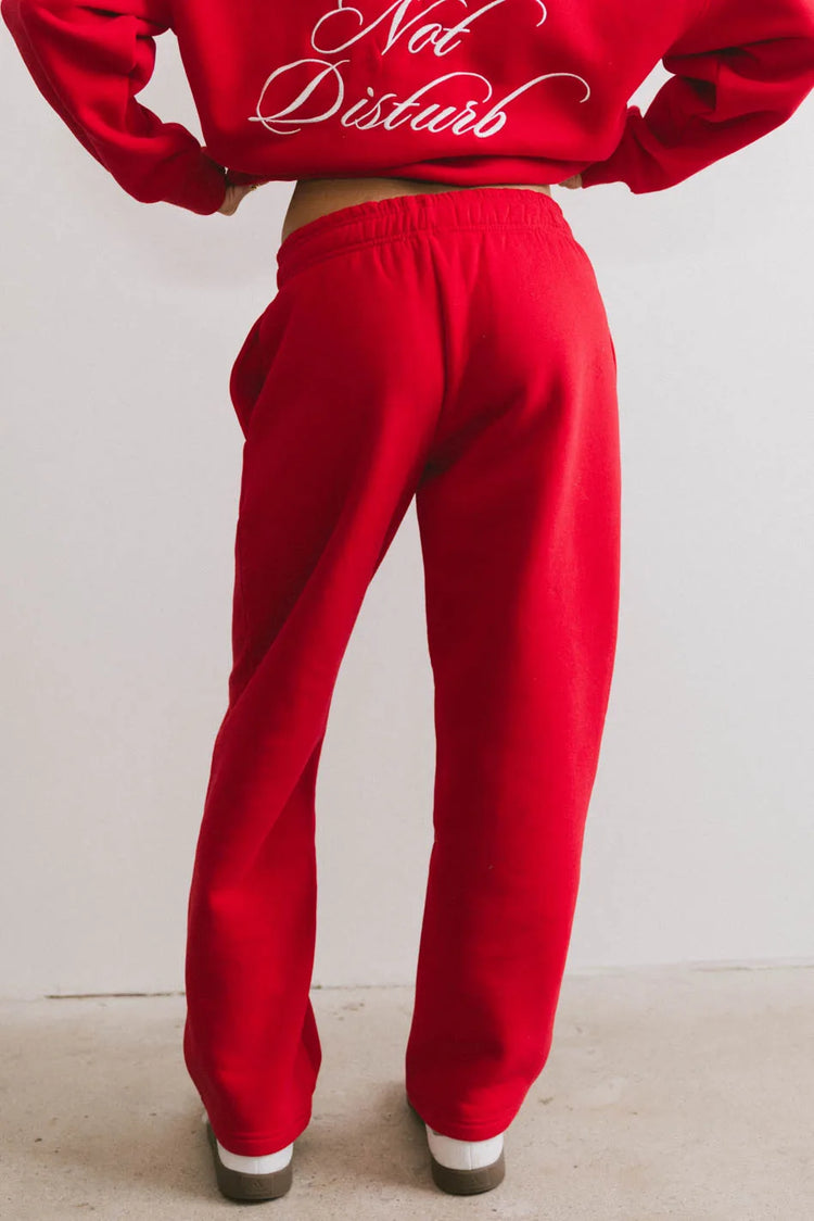 Plain color pants in red 