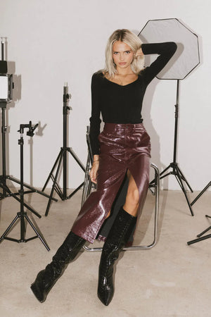 Candice Vegan Leather Skirt