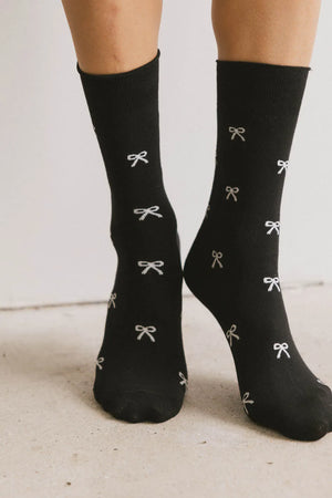 Clarissa Bow Socks in Black