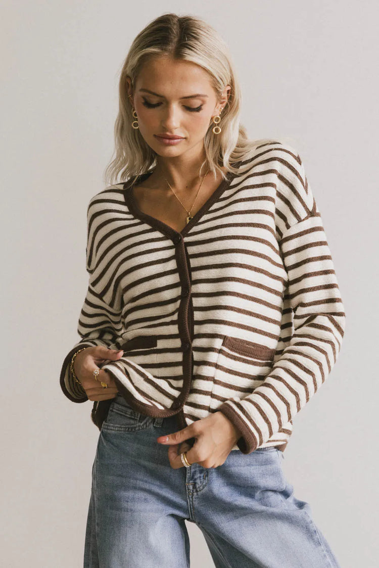 Knit top in brown 