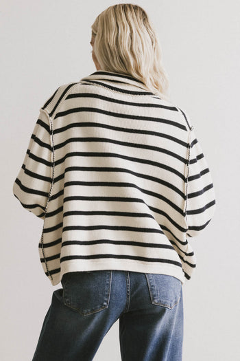 striped cardigan in navy