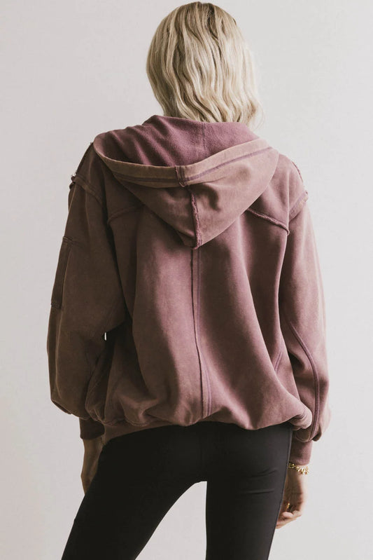 Plain color hoodie in purple 