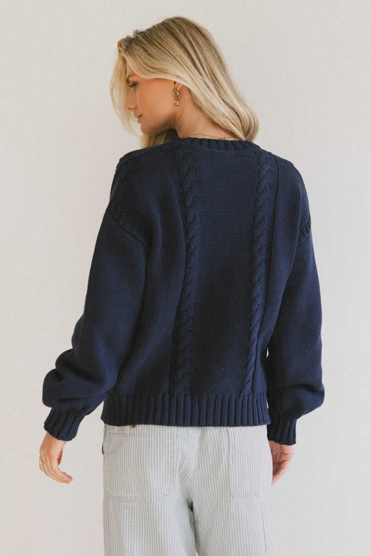 long sleeve cable knit sweater