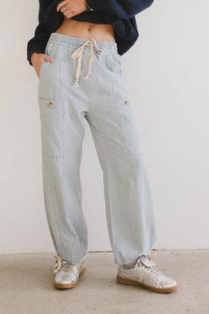 Robyn Striped Pants in Denim