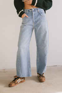 light wash barrel denim