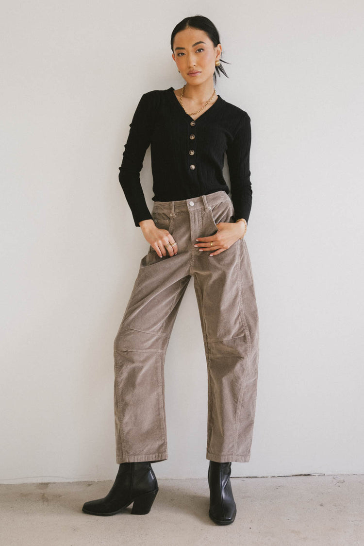 corduroy barrel pants