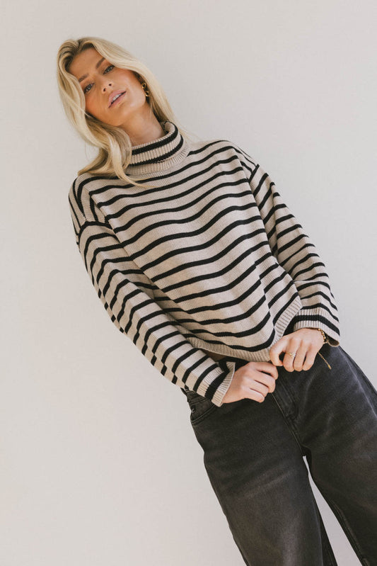 Miya Striped Turtleneck Sweater - FINAL SALE