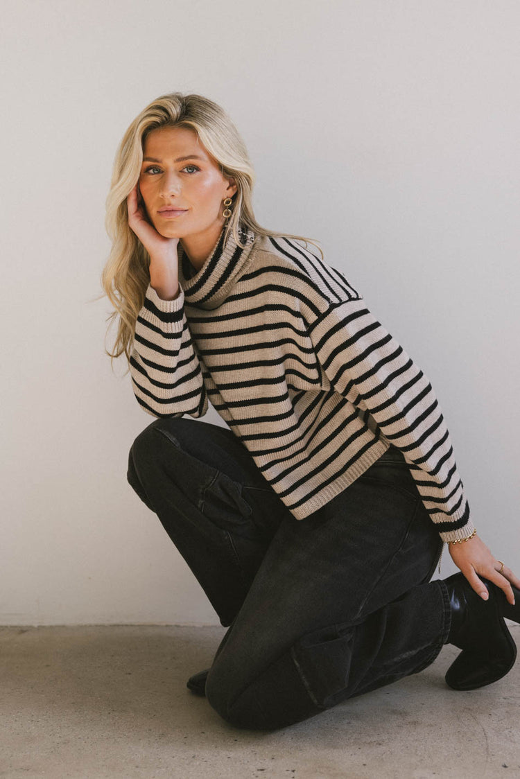 Miya Striped Turtleneck Sweater