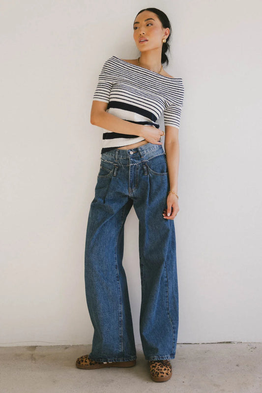 baggy med wash denim 