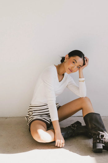 Kendra Basic Top in Ivory - FINAL SALE