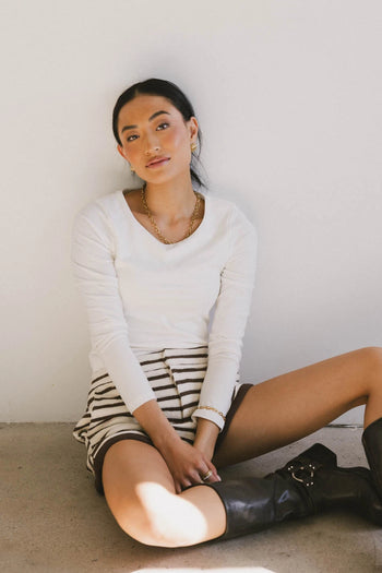 Kendra Basic Top in Ivory - FINAL SALE