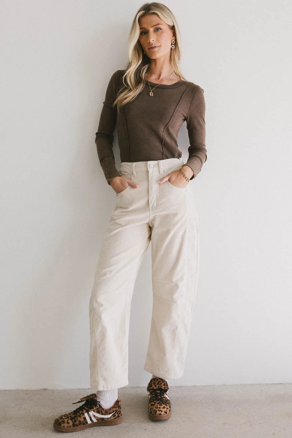 Sailor Ribbed Top in Brown - FINAL SALE