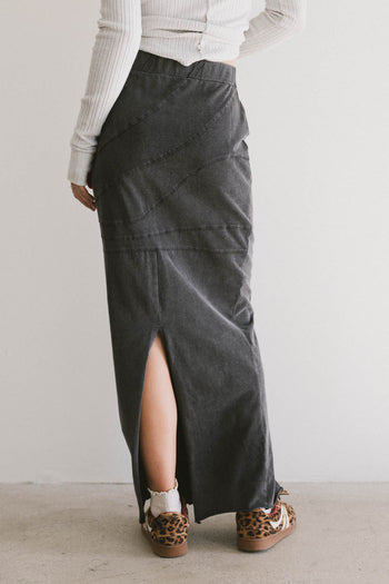 back slit maxi skirt