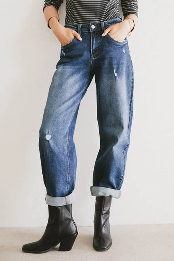Tara Cuffed Barrel Jeans - FINAL SALE