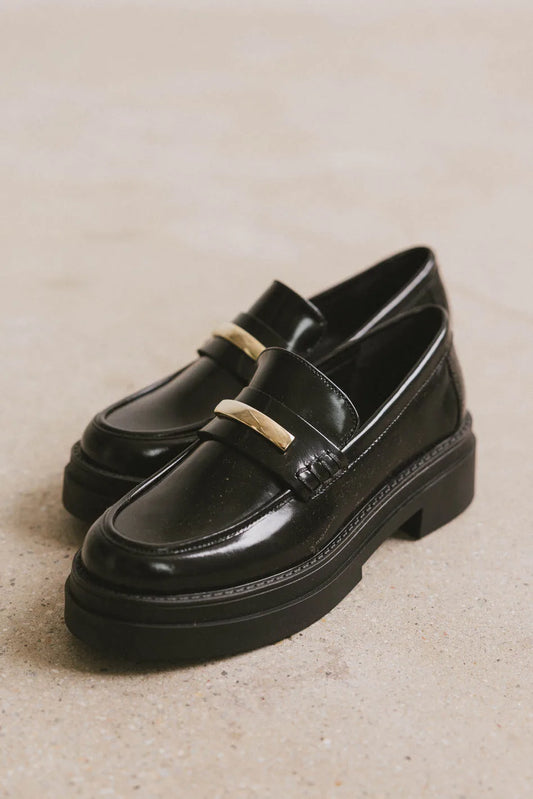 Platform loafers in black 