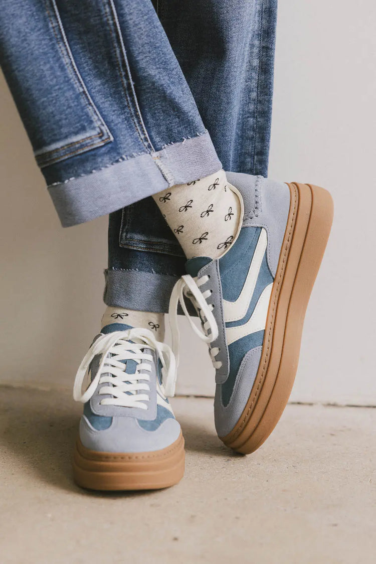 Steve Madden Dodge Triple Platform Lace-up Sneakers in Blue Steve Madden Dodge Triple Platform Lace-up Sneakers in Blue