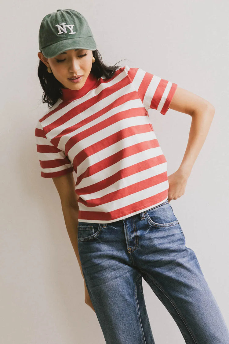 Short sleeves top in red 