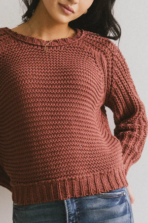 Juniper Textured Sweater in Berry - FINAL SALE