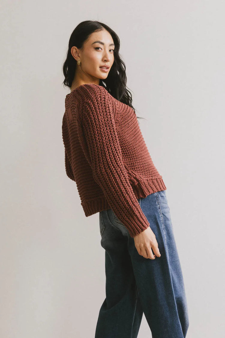 Long sleeves top in rust 