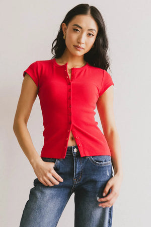 Vestia Button Up in Red