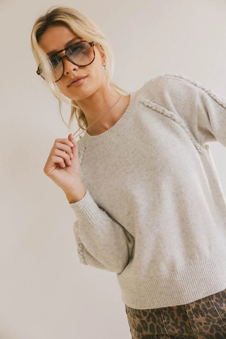 Long sleeves top in grey 