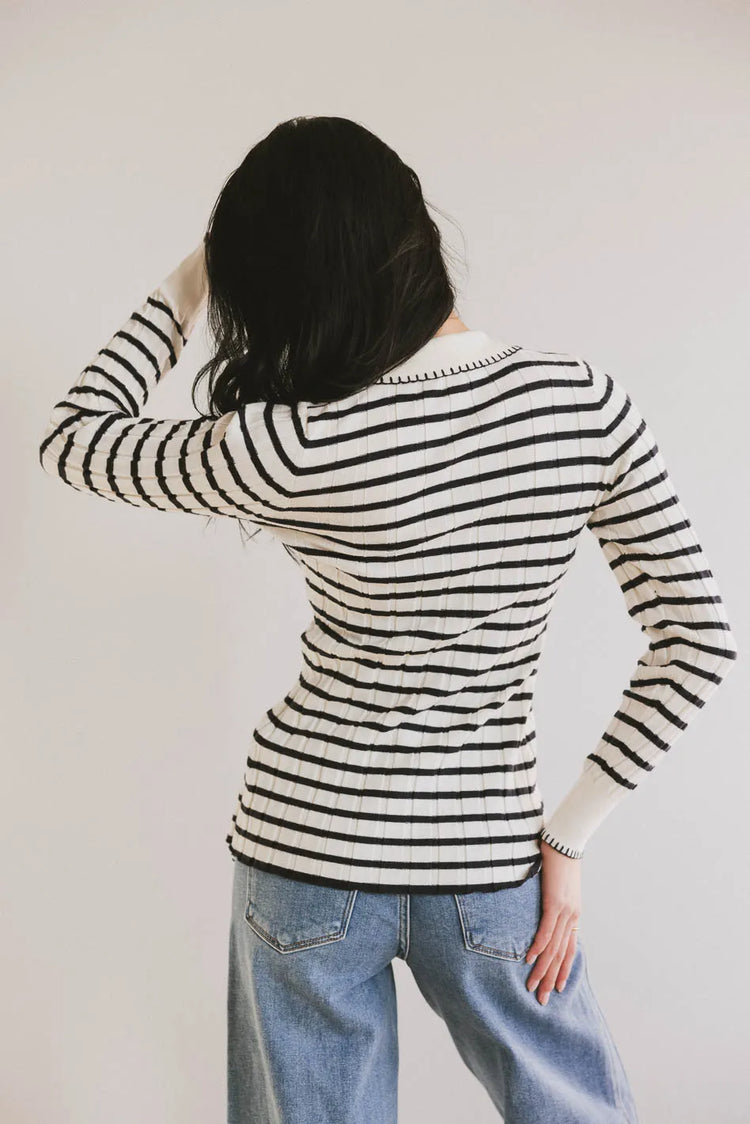 Striped top in navy 