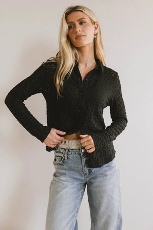 Lockie Lace Button Up in Black - FINAL SALE