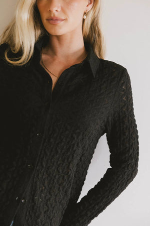 Lockie Lace Button Up in Black - FINAL SALE