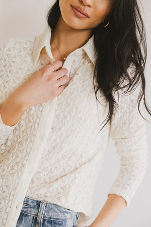 Lockie Lace Button Up in Cream