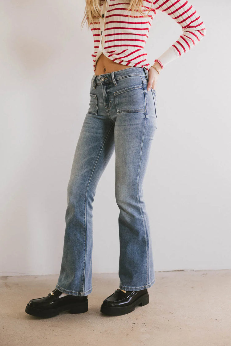 High rise denim in medium 