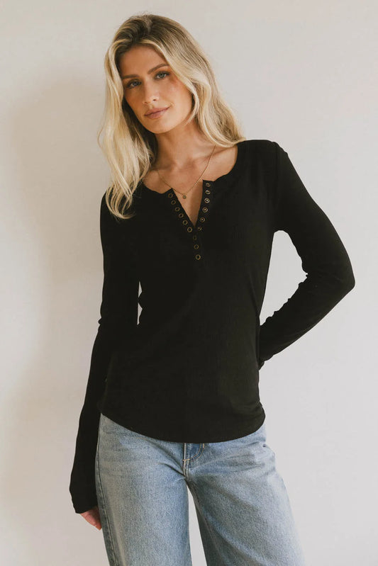 Long sleeves top in black 