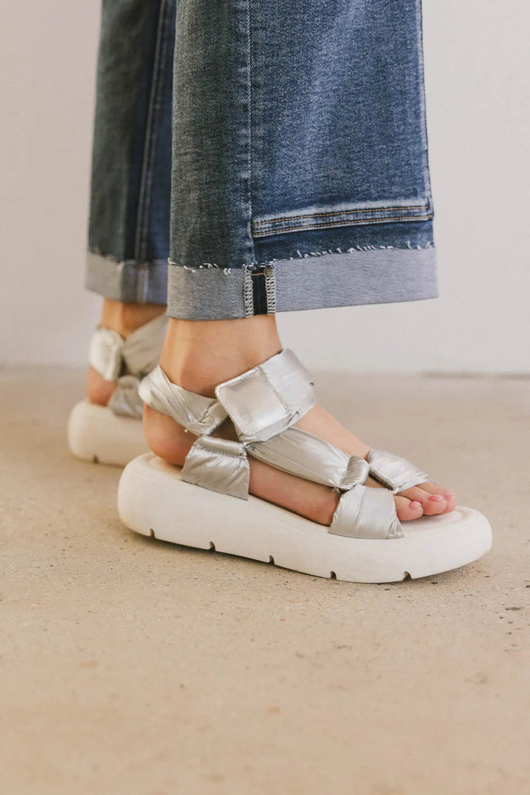 Platform sandals in silver 