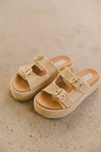 Two buckles sandals in oatmeal 