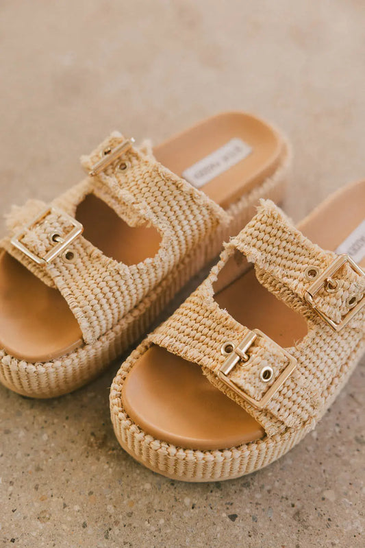 Platform sandals in natural 