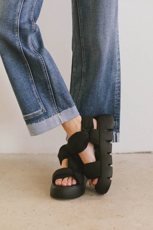 Platform sandals in black 