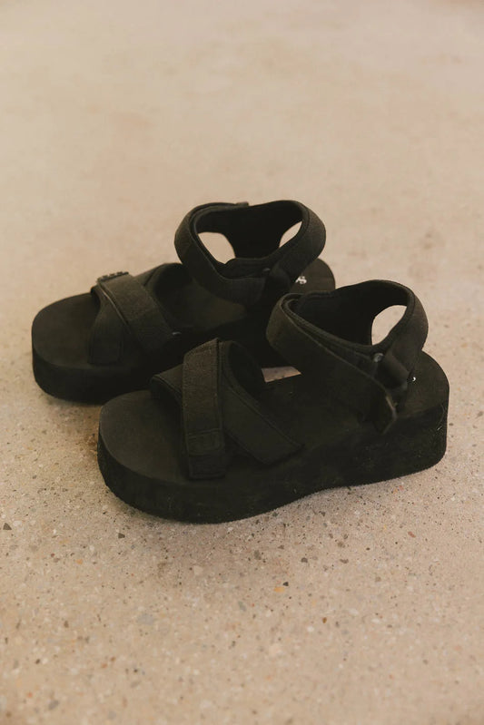 Platform sandals in black 