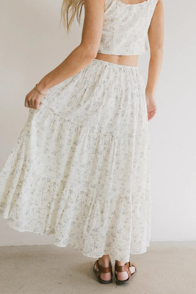 Tiered skirt in floral 