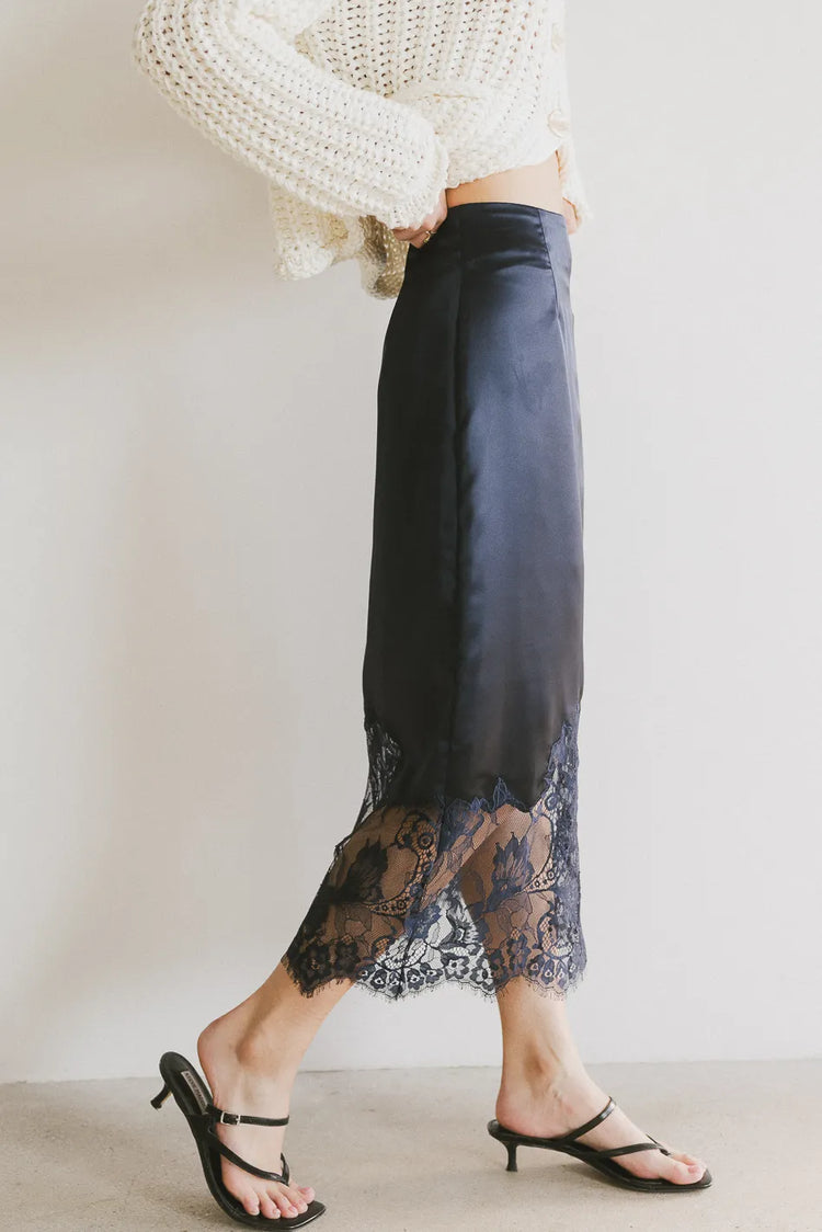 Navy midi skirt 