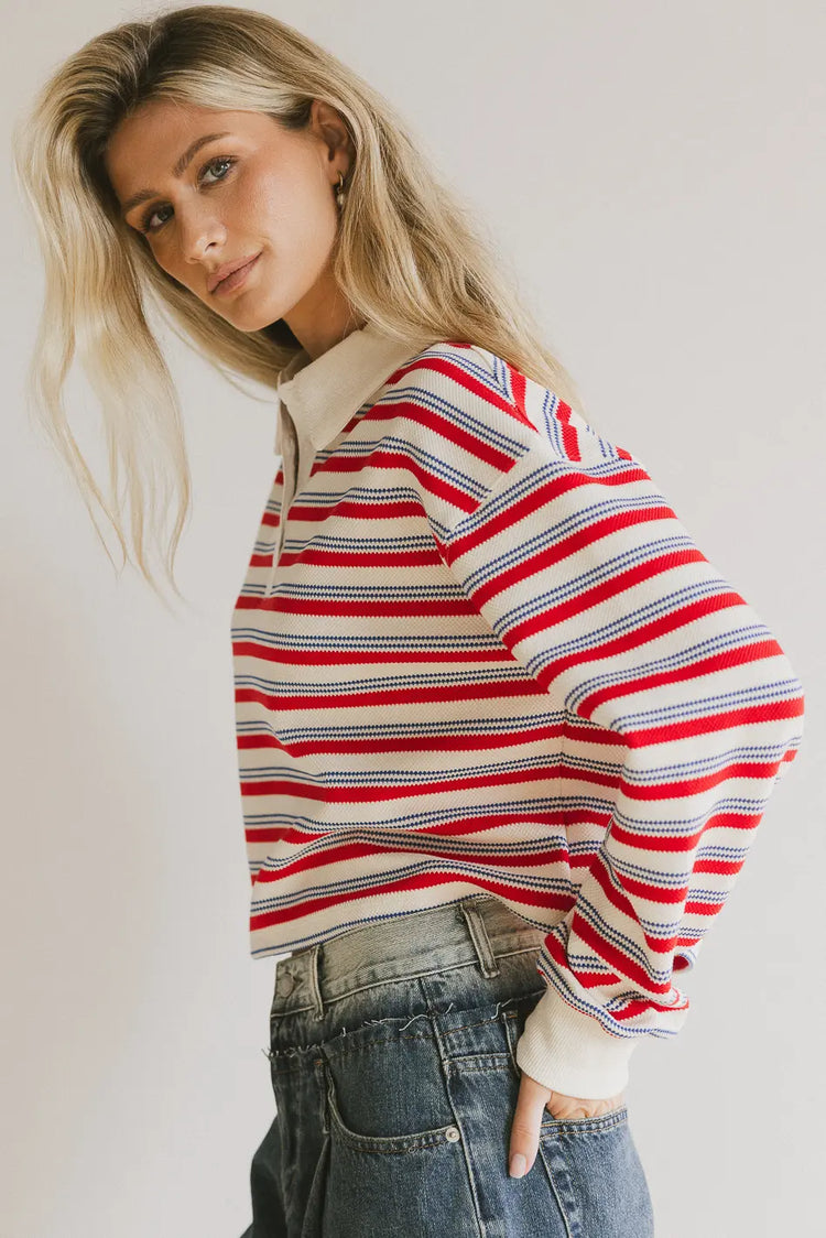 Long sleeves top in red 