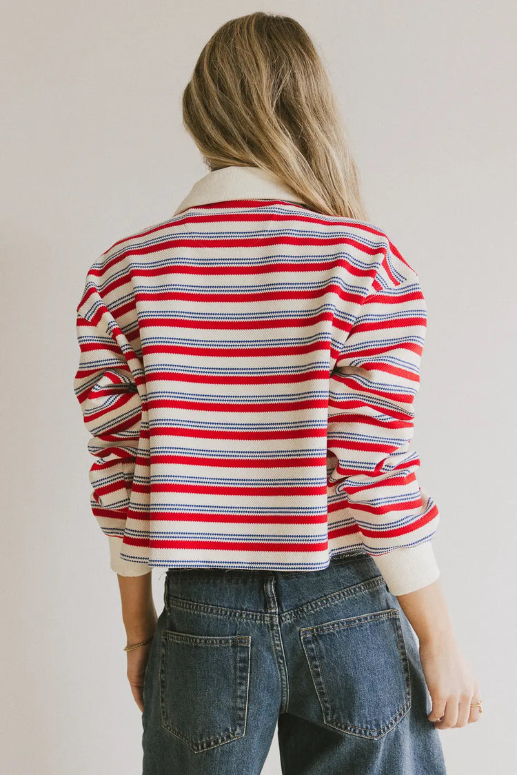 Striped top in red and white 